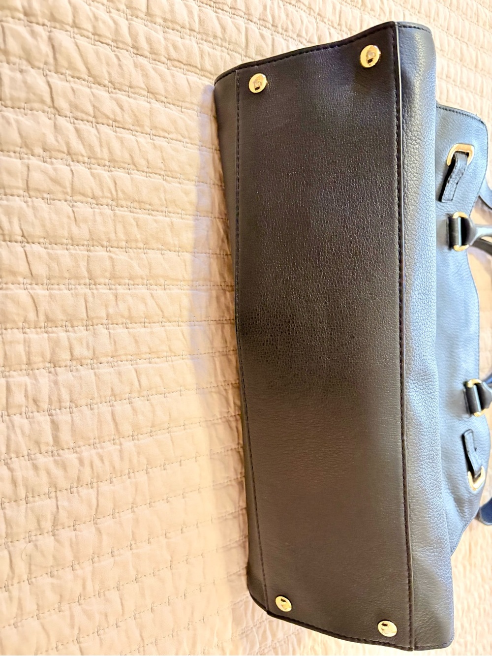 Michael Kors Black Leather Satchel with Gold Hardware - Picture 7 of 7